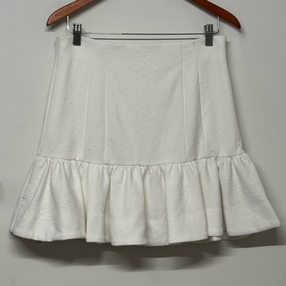 NWT Veronica Beard Kemble Floral-Jacquard Flounce-Hem Mini...